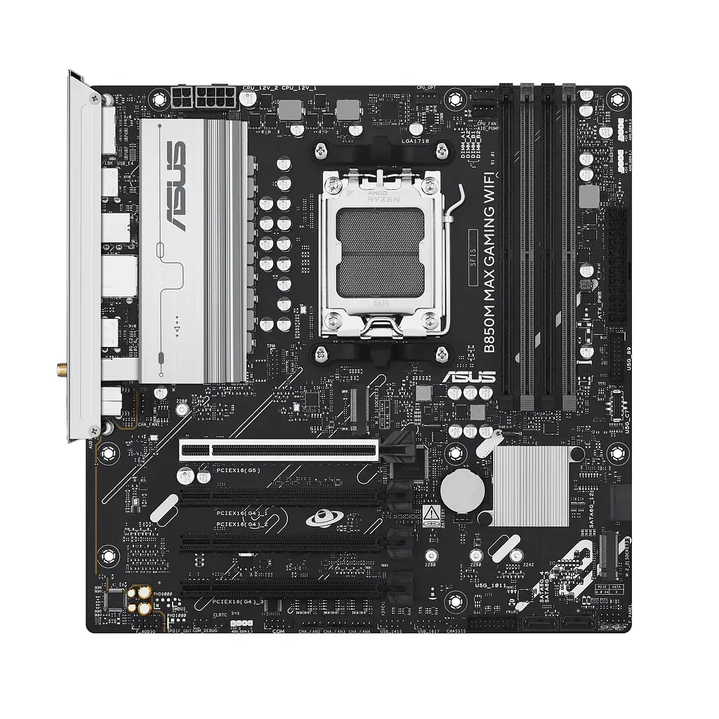 Материнcька плата B850M MAX GAMING WIFI sAM5 B850 4xDDR5 M.2 HDMI DP Wi-Fi BT mATX Asus teh0019081 - фото 2