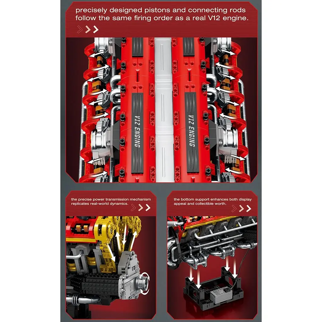 Конструктор Reobrix Двигун V12 Engine (33017) [171939] - фото 12