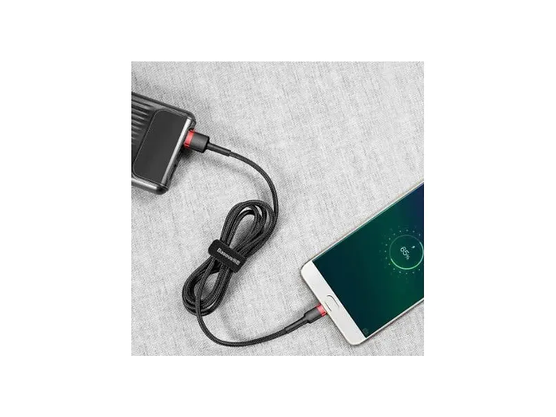 Кабель BASEUS Cafule Cable USB For Micro 2.4A 2M Red+Black (CAMKLF-C91) - фото 4