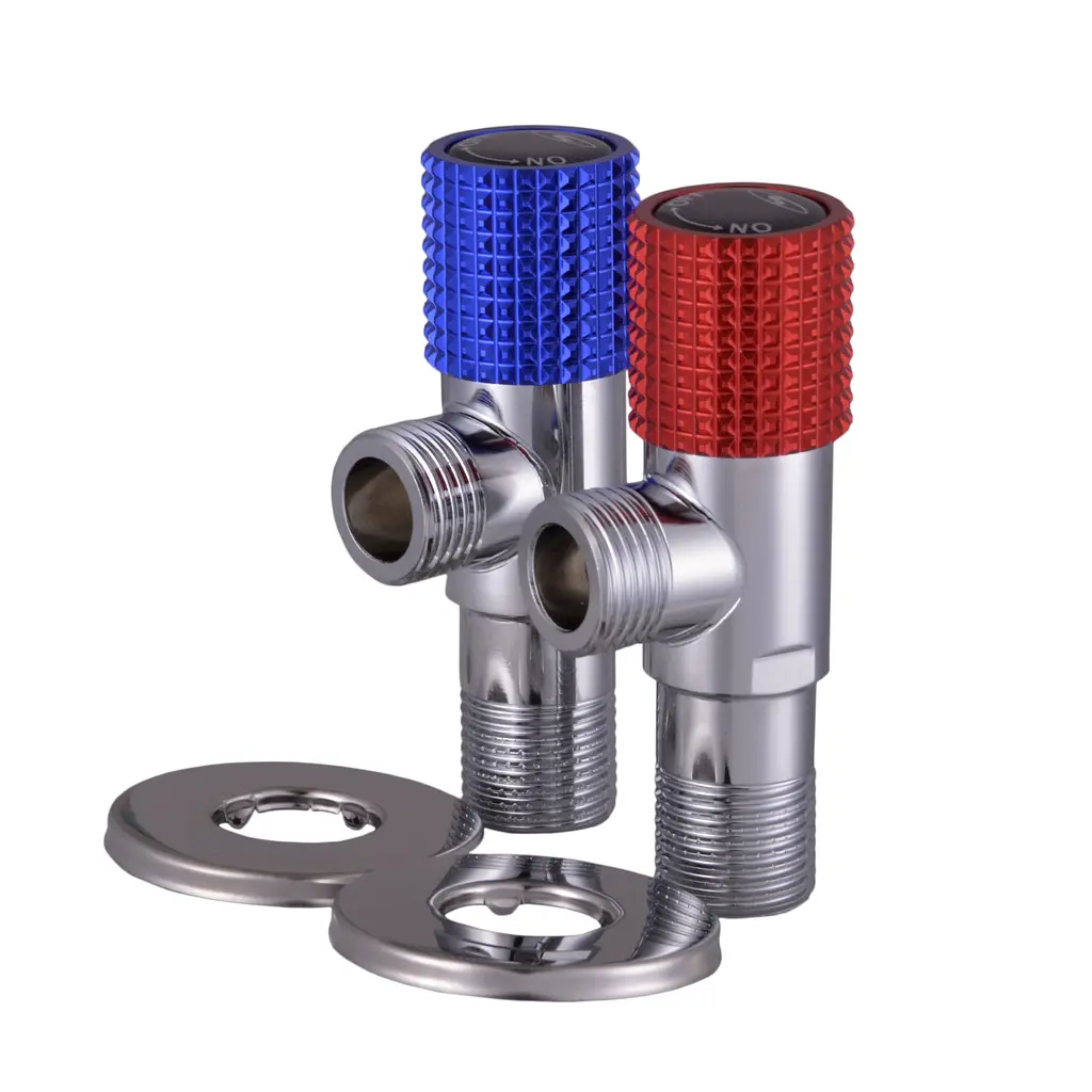 Комплект кранів кутових кераміка Solomon Exclusive 1/2″X1/2″ 9889 Red/Blue (комплект 2шт.) 000025175 - фото 2