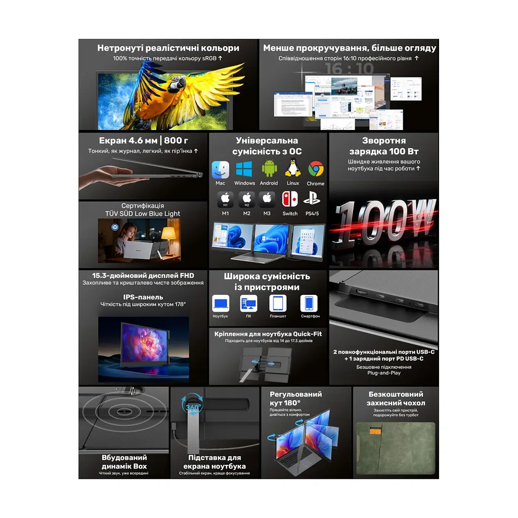 Монітор Blackview Single Screen 15.3inch (BVSCM8) - фото 6