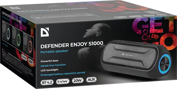 Портативна акустика Defender Enjoy S1000 Black (65688) - фото 5