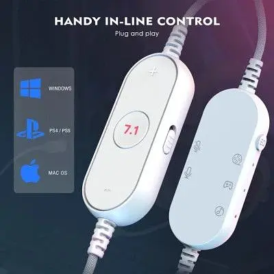 Навушники Fifine H6 RGB 7.1 White (H6W) - фото 5