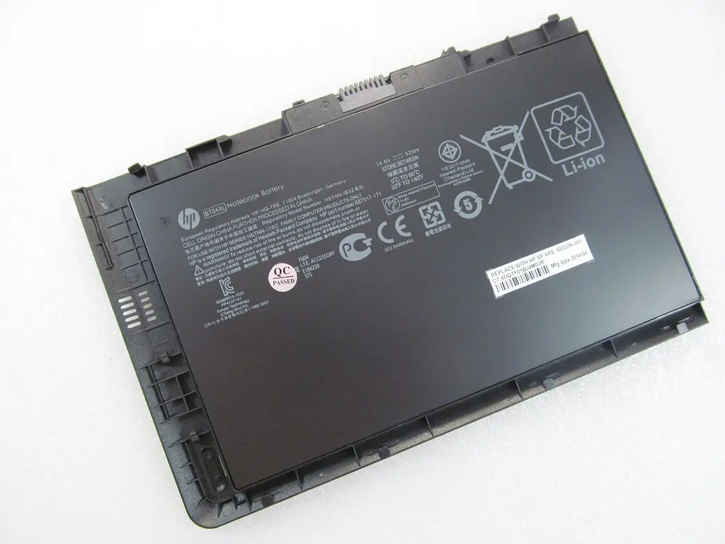 Акумулятор для ноутбука HP EliteBook Folio 9470m BT04XL, 52Wh, 4cell, 14.8V, Li-ion, чорний - фото 2