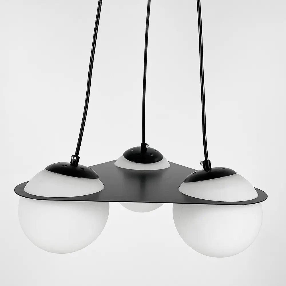 Подвесная люстра с тремя плафонами в сферических мотивах Ст. 922/3 BK+WT | Line F - фото 4