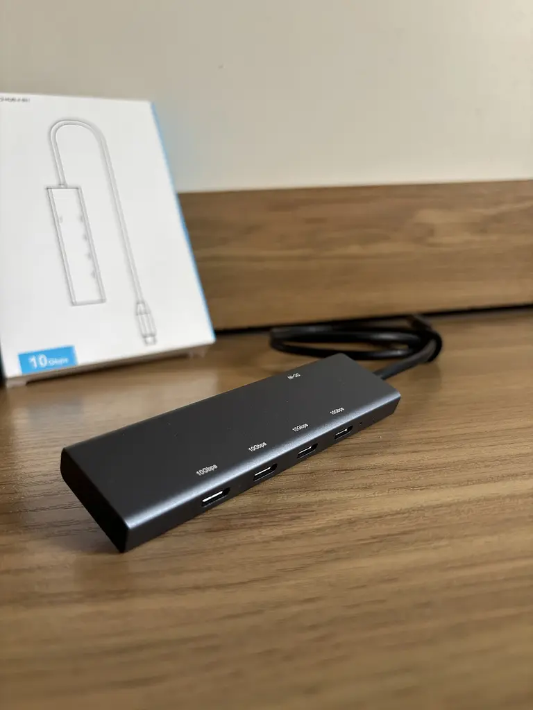 USB-C Хаб 4в1 USB 3.2 Gen 2 адаптер з 4 портами Type-C швидкість до 10 Гбіт/с сірий (SKU-070) - фото 4