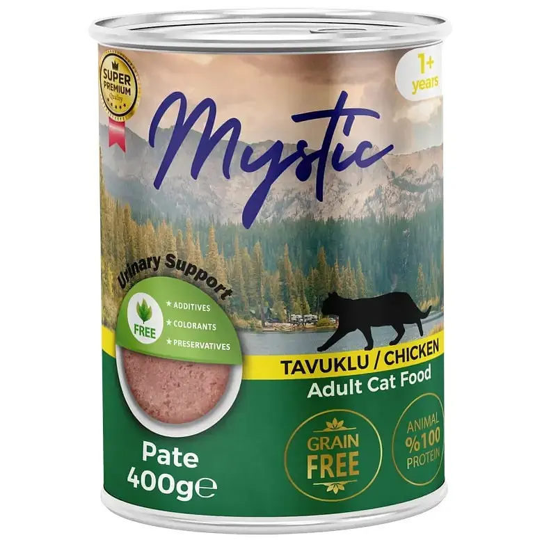 Вологий корм для дорослих котів Mystic паштет з куркою 400 г