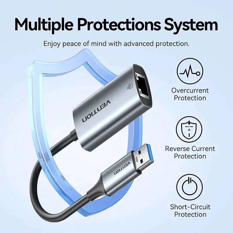 Перехідник USB 3.1 Type-C --> Ethernet RJ45 1000Mb +USB-A adapter сірий Aluminum Alloy Type Vention - фото 5