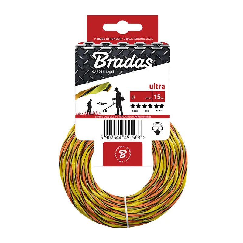Волосінь для тримера Bradas ULTRA L3 2,4x15м / карта ZUL3T2415K