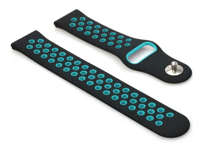 Ремінець BeCover Nike Style для Xiaomi Amazfit Bip / Bip Lite / Bip S Lite / GTR 42mm / GTS / TicWatch S2 / TicWatch E Black-Blue (705701) - фото 2