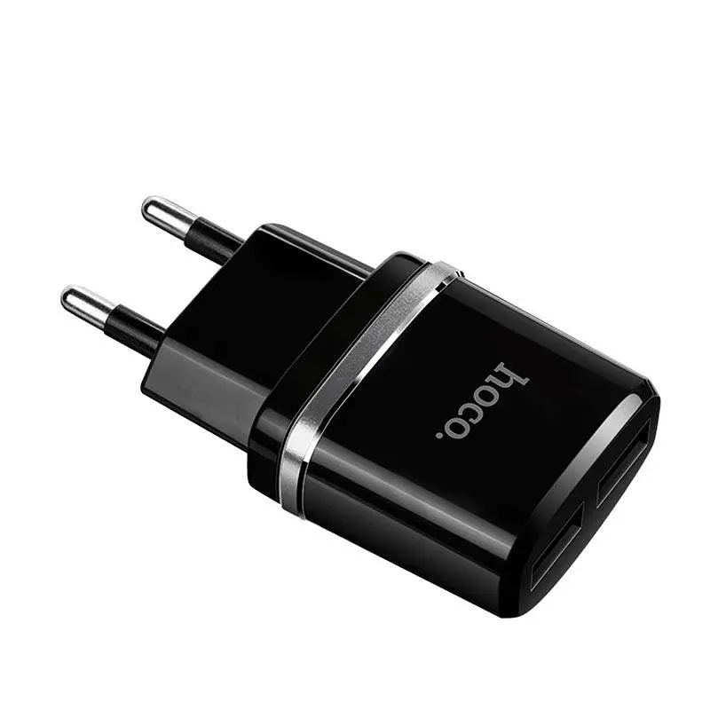 Адаптер мережевий Hoco Micro cable C12 2USB, 2.4 А - фото 3