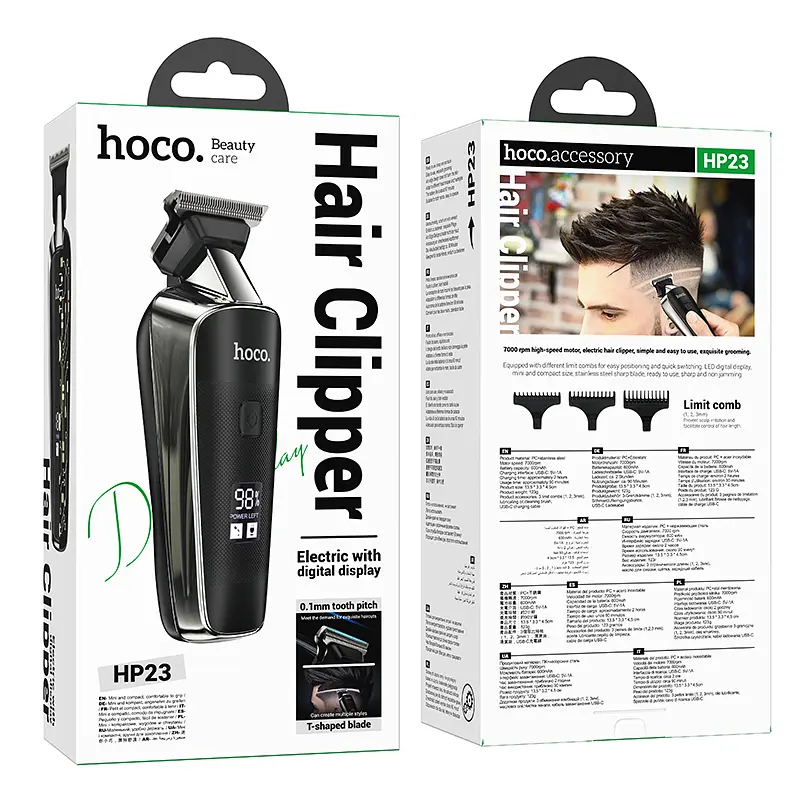 Машинка для стрижки HOCO HP23 Diamond engraving electric hair clipper Black (6942007623773) - фото 2