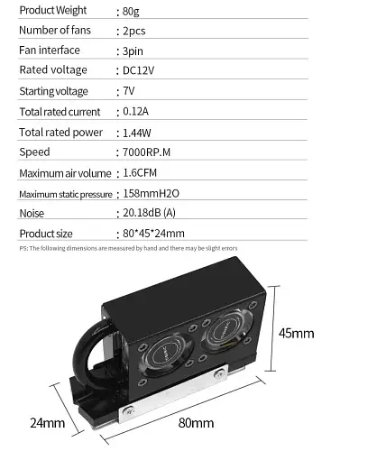 Радіатор для M.2 RGB, Black, вентилятор (2 шт, 3-pin TISHRIC teh0027955 - фото 6