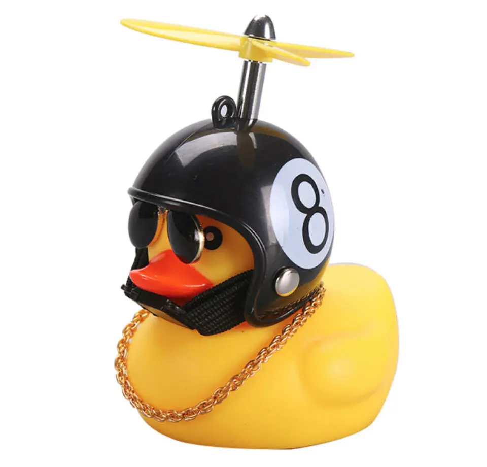 Автомобільна качка з шоломом і кріпленням Funny Ducks Black Number 8 5180