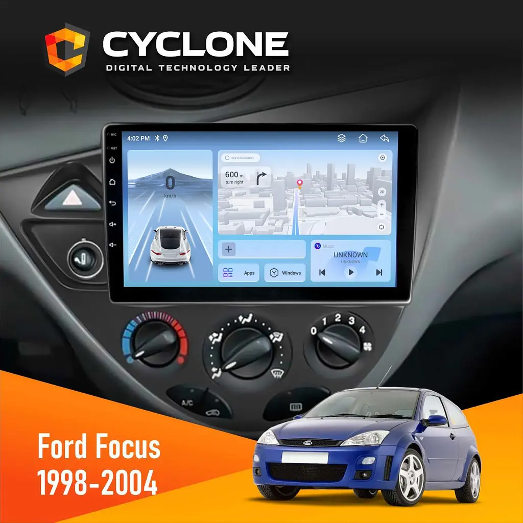 Штатна магнітола Ford Focus 1998-2004 Cyclone C9-012 4x64, DSP, 4G Cyclone (НФ-00007830)