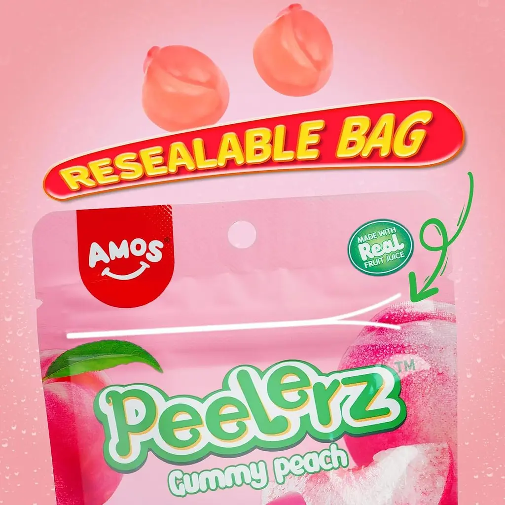 Желейні цукерки Amos Peelerz Gummy Peach 170г - фото 8