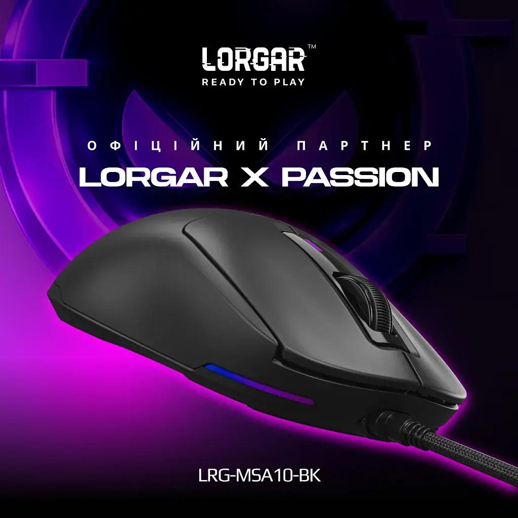 Мишка Lorgar MSA10 Ultralight USB Black (LRG-MSA10-BK) - фото 2