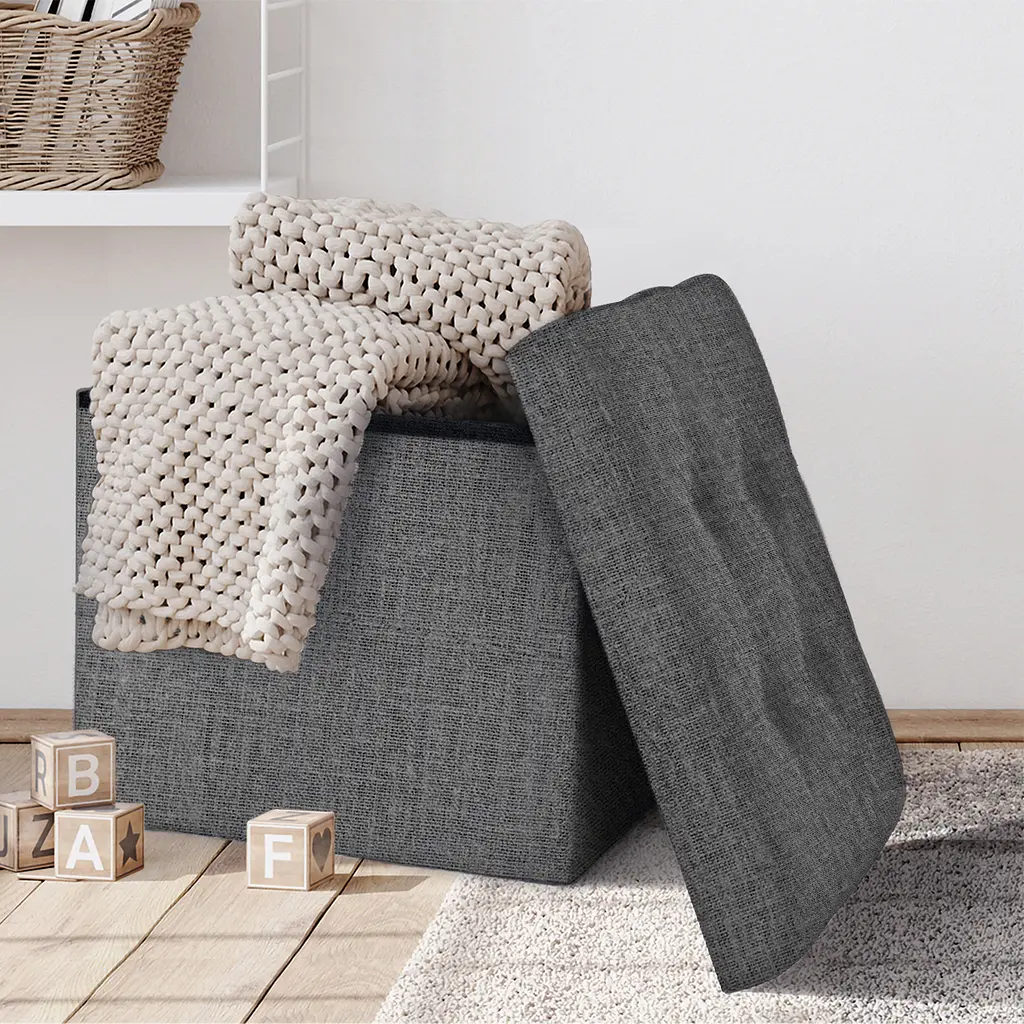 Пуф для хранения МВМ My Home 380х380х380 мм серый (TH-03 GRAY) - фото 7