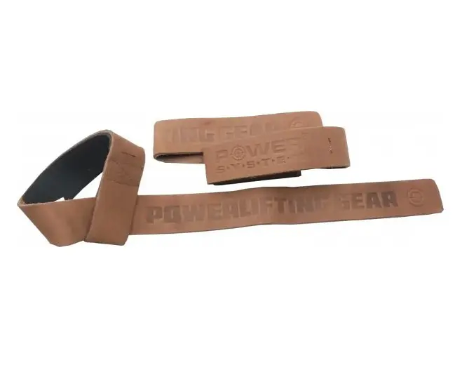 Лямки для тяги кожаные Power System PS-3320 Leather Straps Бежевые (PS_3320) - фото 2