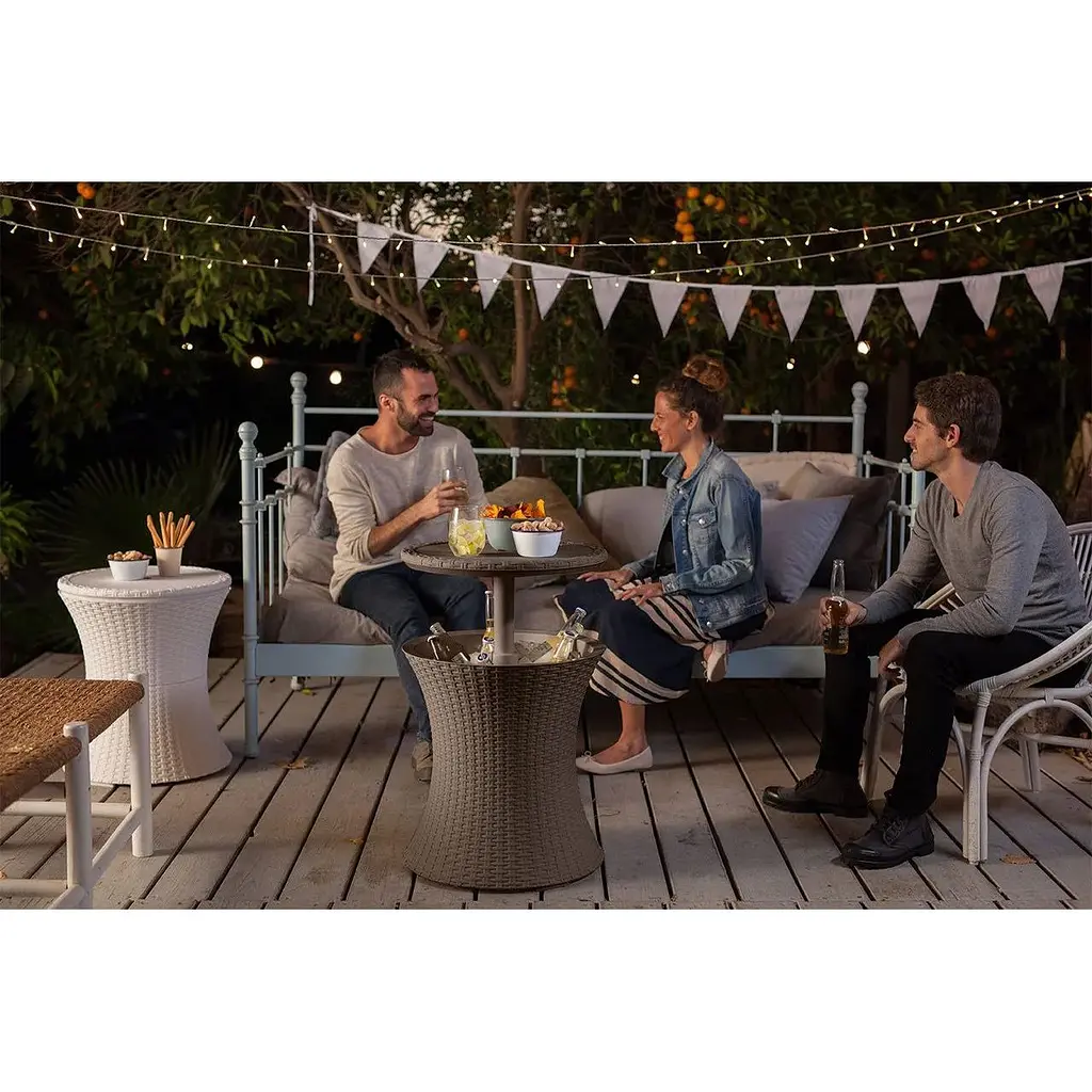 Стол-бар пластиковый Keter Cool Bar Rattan коричневый - фото 3