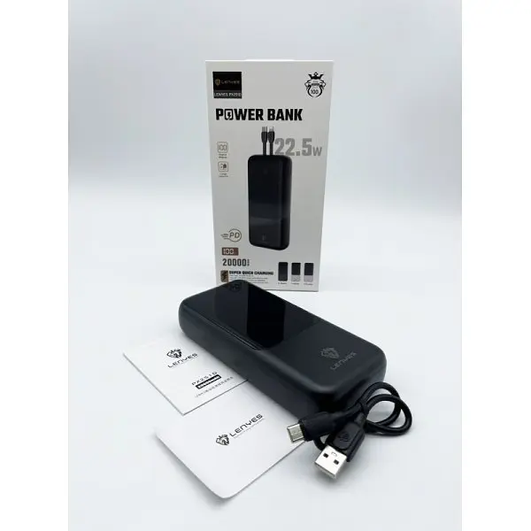 Power Bank 20000mAh зі наскрізною зарядкою портативна батарея для смартфона планшета роутера USB зовнішній акумулятор повербанк із швидкою зарядкою 22.5W та дисплеєм Lenyes PX251D - фото 5