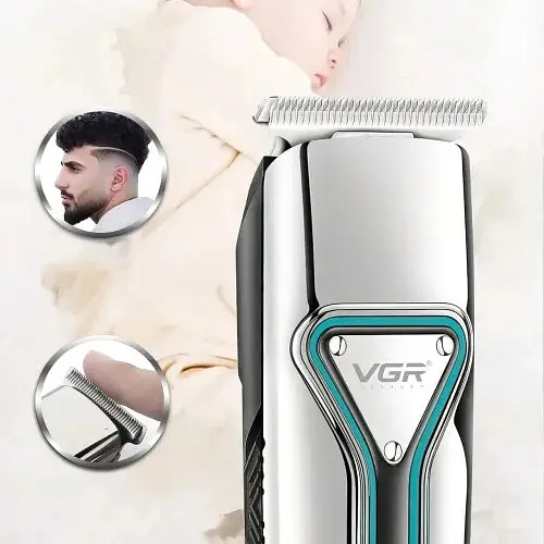 Машинка для стрижки VGR V-008 акумуляторна USB ∙ Тример для волосся, бороди та вусів з LED-дисплеєм і знімними насадками - фото 5