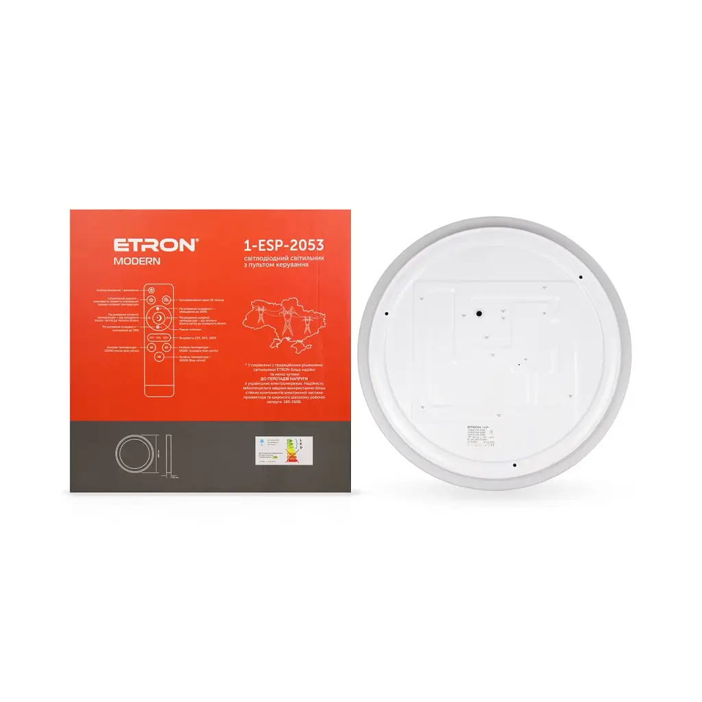 Світлодіодний світильник Smart MODERN 1-ESP-2053 72W Black&White IP20 ETRON - фото 3