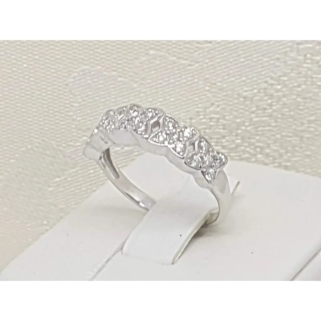 Срібне кільце Агні Вьюнец з фіанітами. Артикул 1041/1Р-CZ 17 18 - фото 3