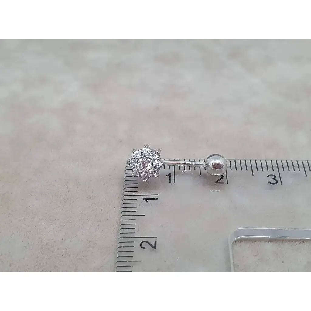 Срібна сережка для пірсингу пупка Umax. 7017U - фото 3