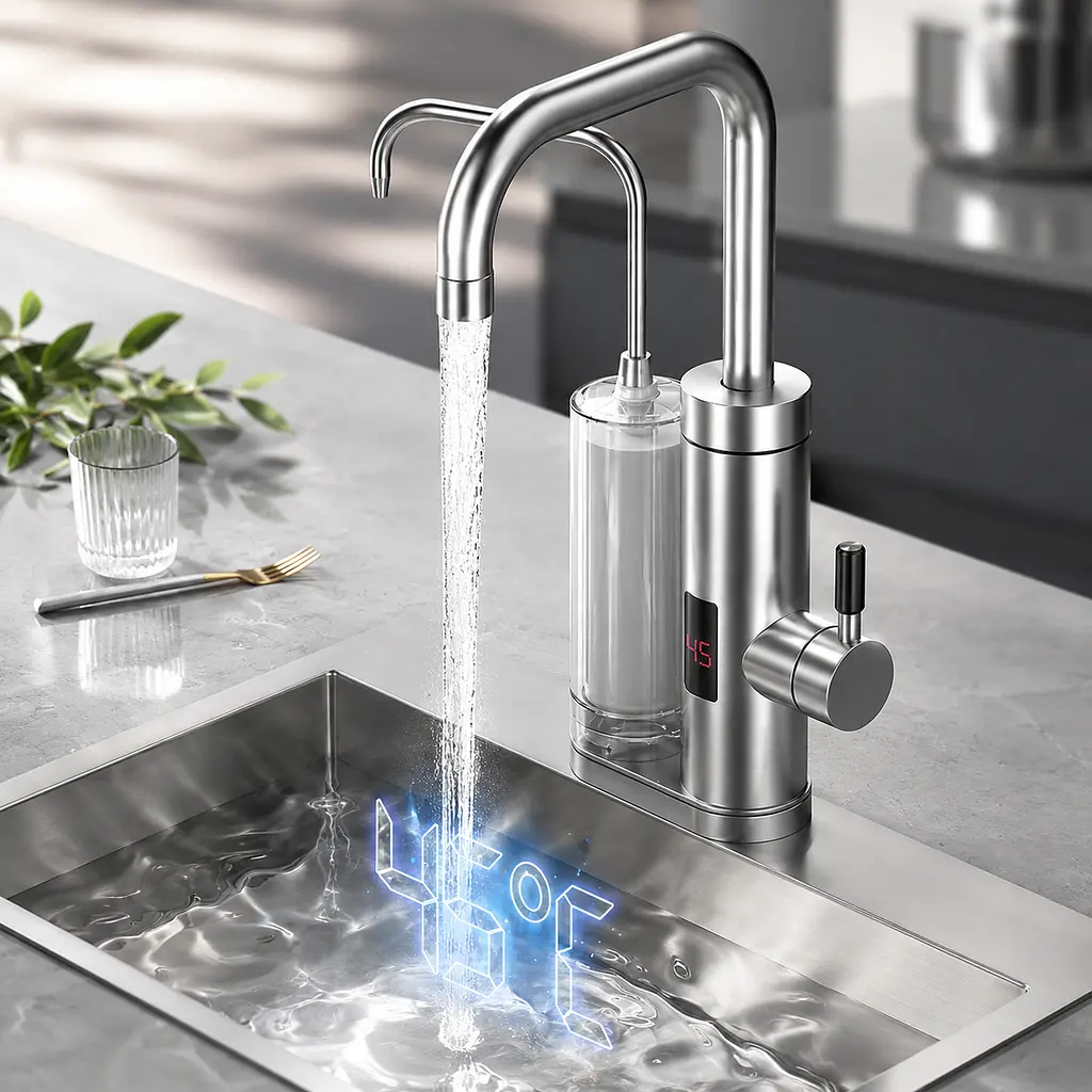 Проточний водонагрівач 2в1 Multifunctional heating cleaning faucet / Кран електричний проточний з LCD-диспеєм ZSW-D02 - фото 2