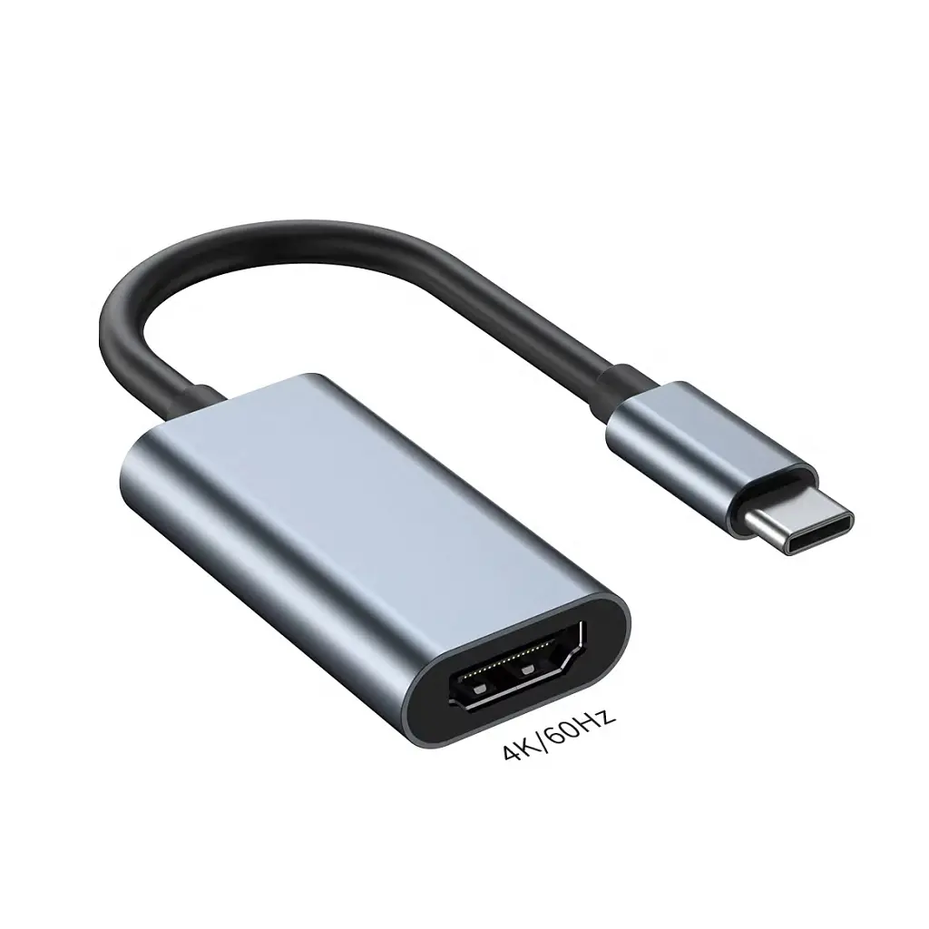 Перехідник USB-C to HDMI F USB 3.0 4K60Hz dark gray Dynamode (DM-AD-USB-C-HDMI) - фото 2