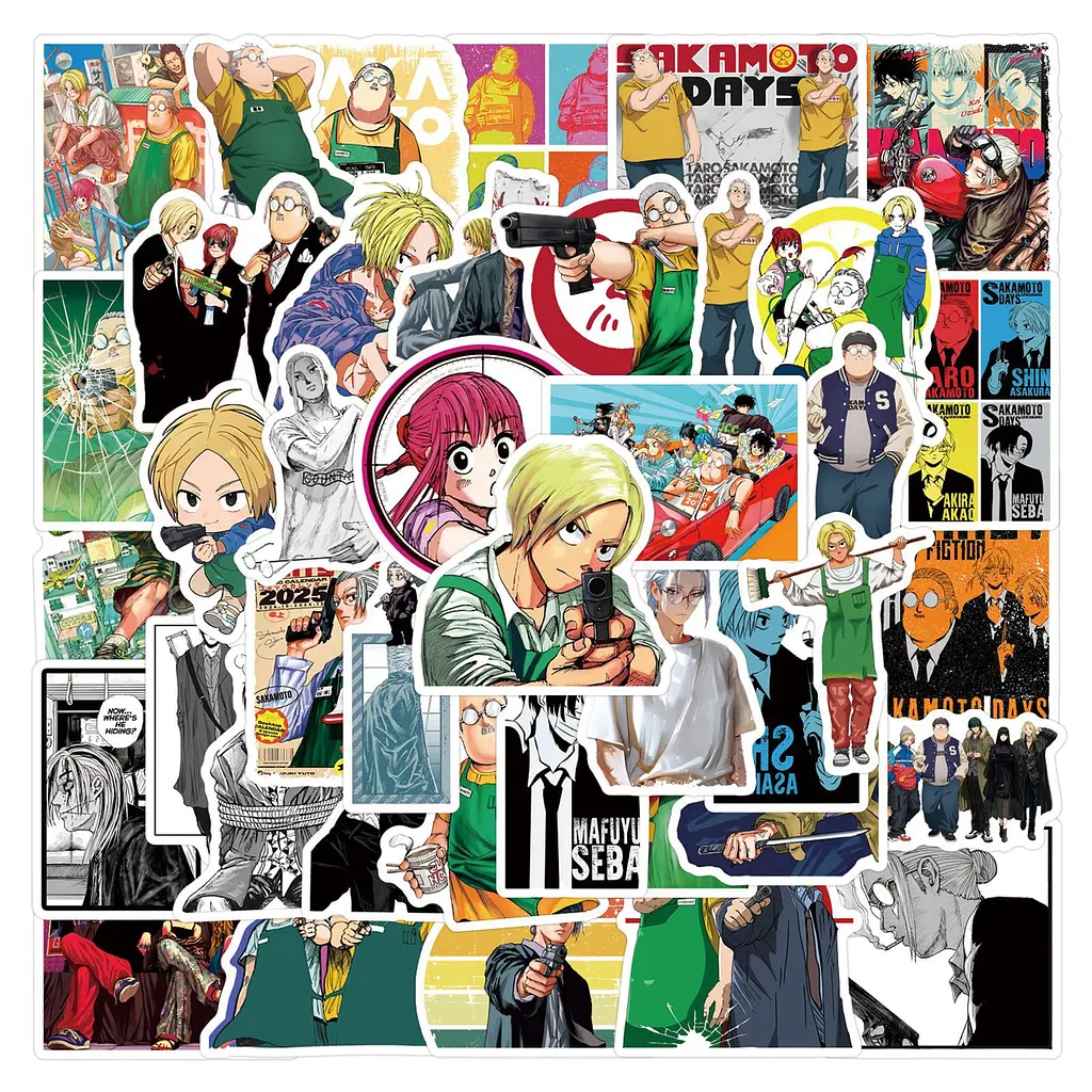 Стікерпак Дні Сакамото Набір наклейок GeekLand Sakamoto Days 55 штук - фото 3