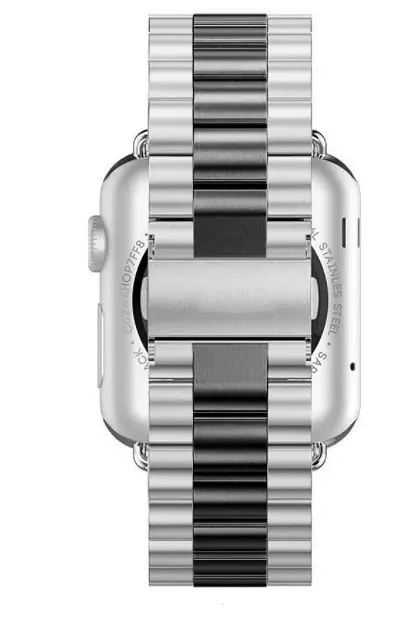 Браслет BeWatch для Apple Watch series 3/4/5/6 із шириною корпусу 38/40мм Duo класичний сталевий Сріблясто-Чорний (1025411) - фото 4