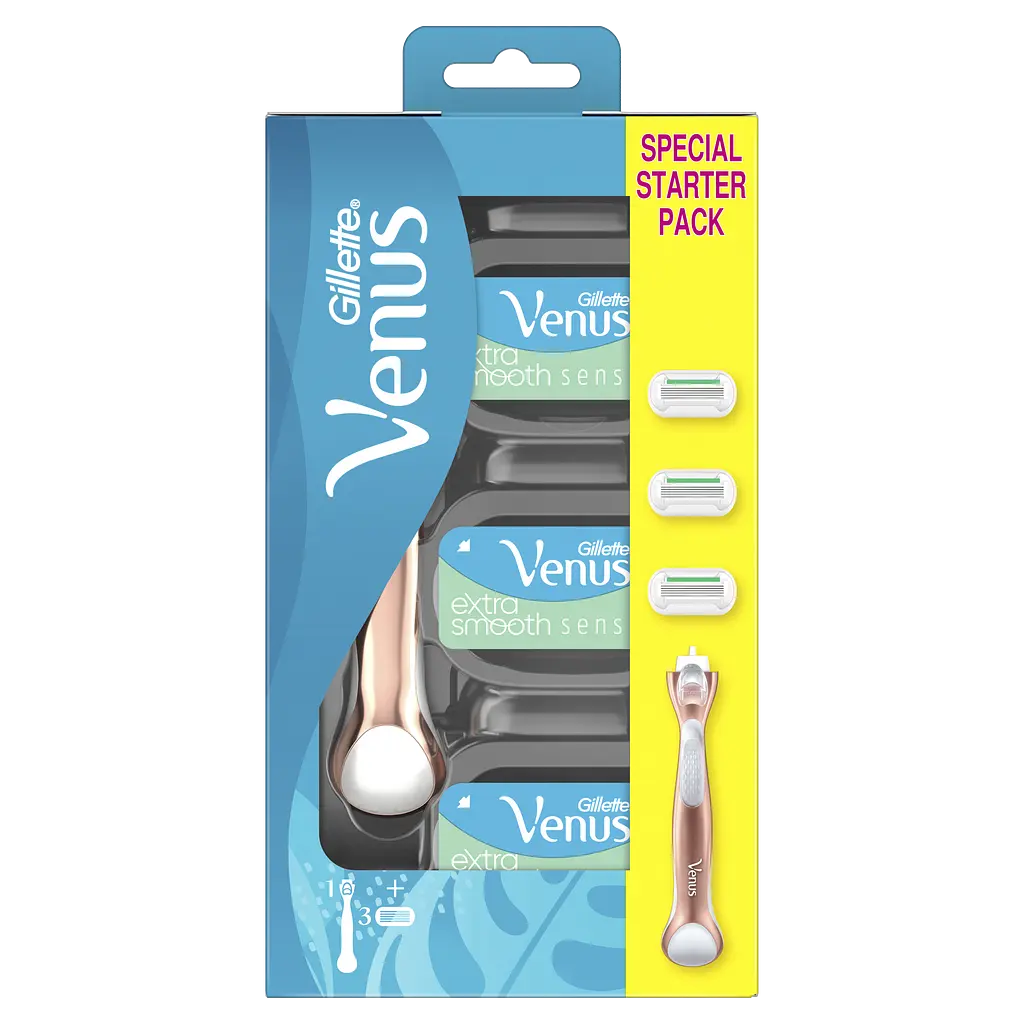 Жіноча бритва Gillette Venus Extra Smooth Sensitive Rosegold з 3 змінними касетами - фото 2