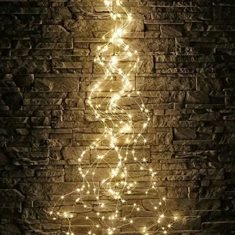 Новорічна конусна гірлянда 3 м 10 ниток 300 LED-лампочок Теплий білий - фото 3