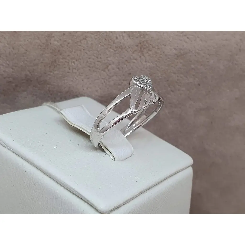Срібне кільце Агні КОХАННЯ з фіанітами. 1216/1Р-CZ 17,5 - фото 3
