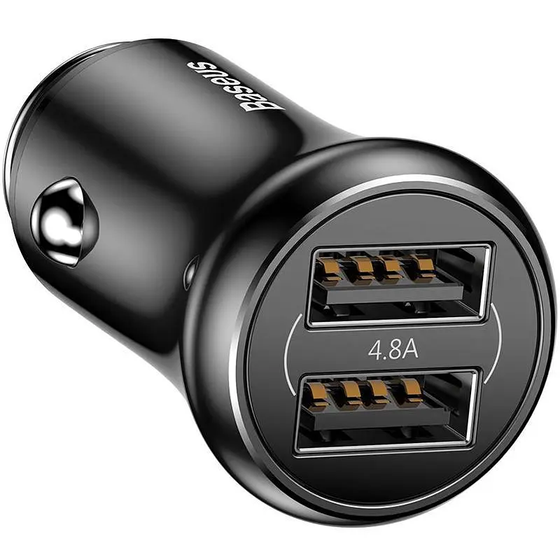 Автомобільний зарядний пристрій Baseus Gentleman 4.8A Dual-USB CCALL-GB01 Black - фото 4