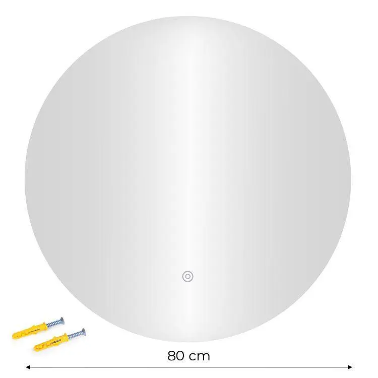 Кругле настінне дзеркало ModernHome з LED-підсвіткою 80 см. - фото 7