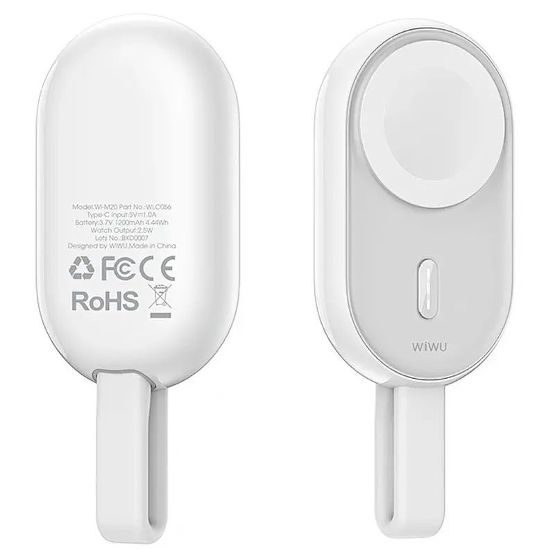 Портативне ЗП Power Bank Wi-M20 для Apple Watch 1200 mAh White Wiwu teh0029382 - фото 2