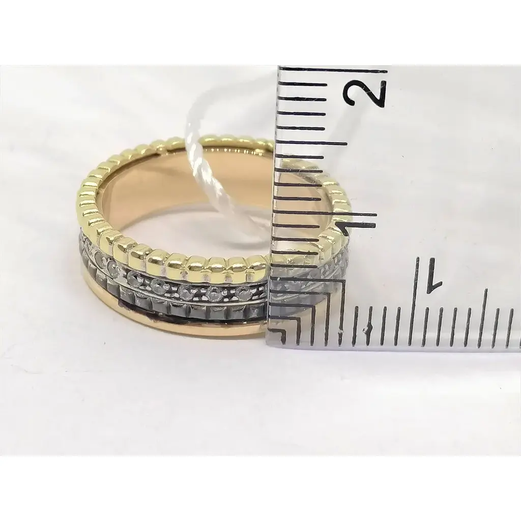 Золоте кільце Родинні коштовності Бушерон з фіанітами. 1710496 17,5 - фото 5