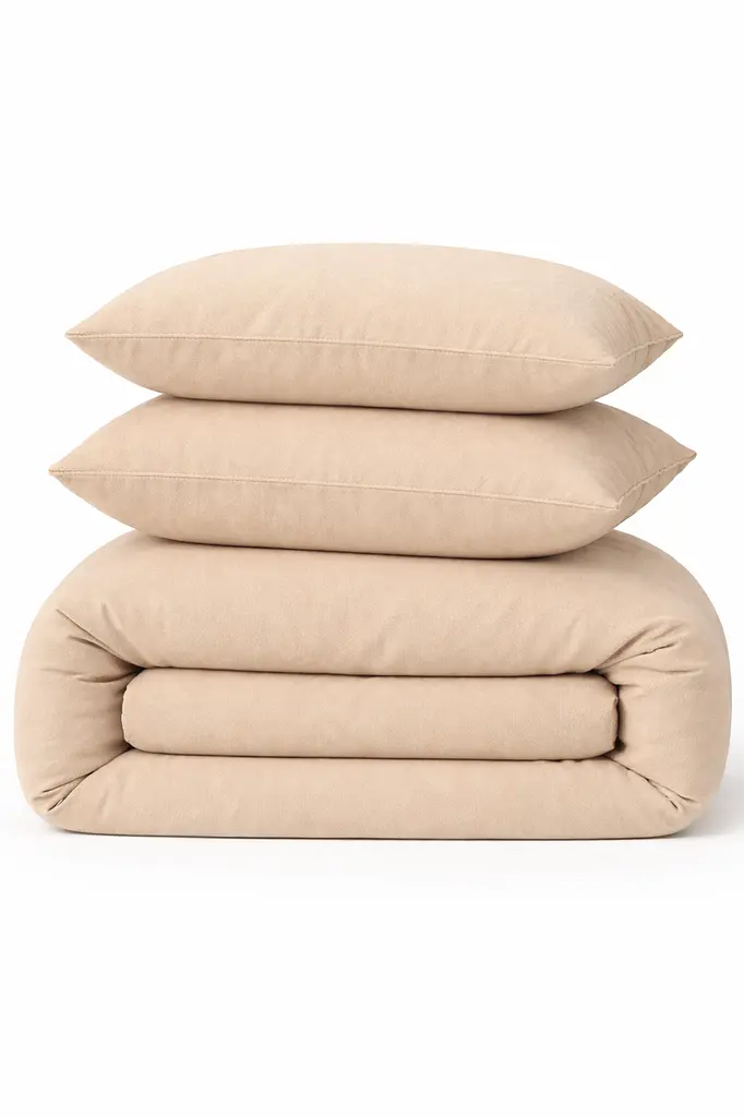 Підковдра на блискавці Ecotton двоспальна 175х215 см фланель з бавовни Beige світло-бежевий (25556) - фото 2