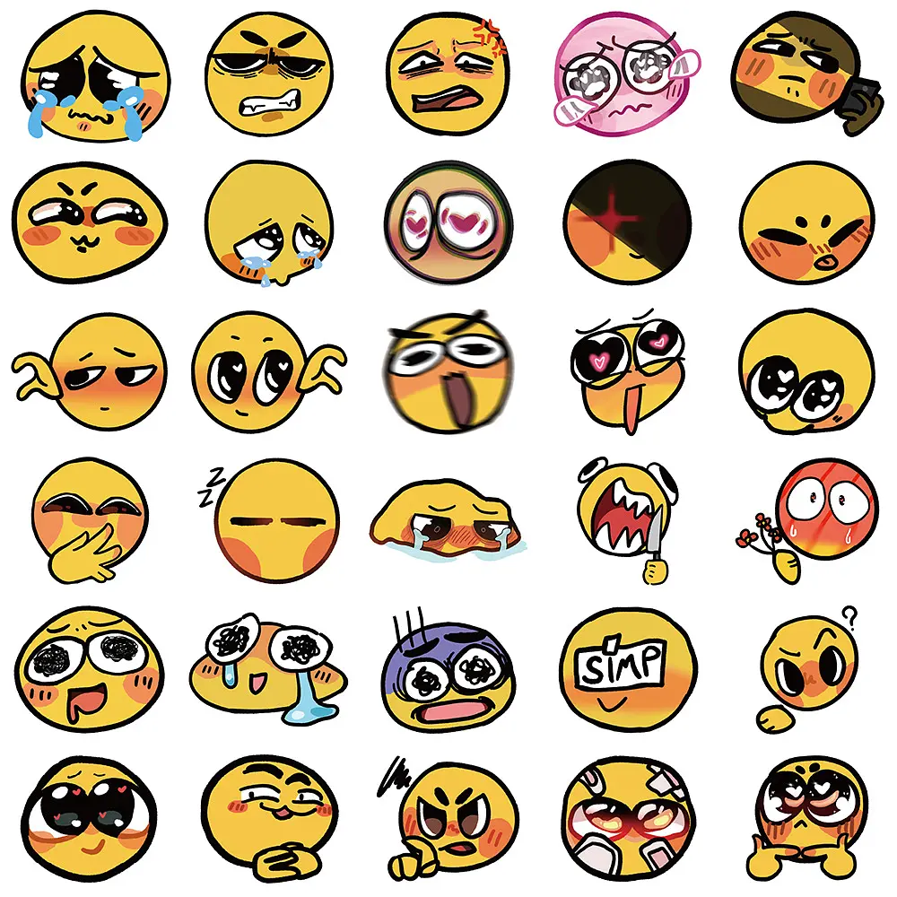 Стікерпак Емодзі Набір наклейок GeekLand Emoji 60 штук - фото 3