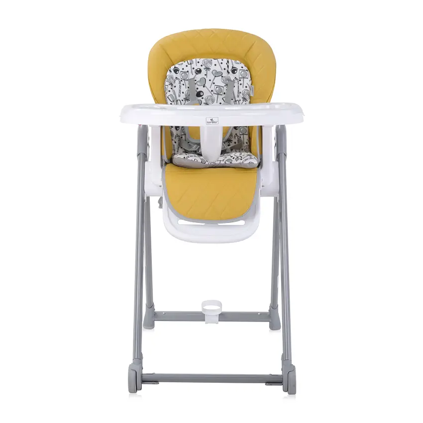 Складной детский стульчик для кормления с рождения Party Lemon Curry Leather Lorelli Желтый - фото 2