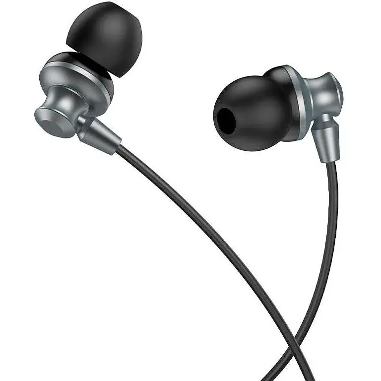 Наушники Hoco Delighted metal universal earphones with microphone M98 черные - фото 6
