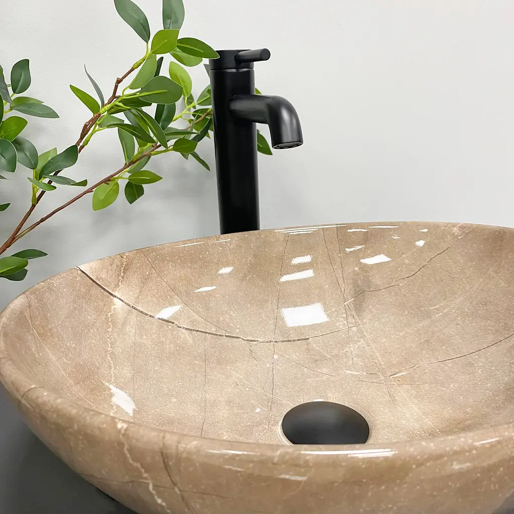 Умивальник VBI Parma brown stone glossy накладний VBI-011013, Коричневий - фото 5