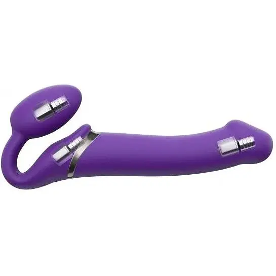 Безременный страпон с вибрацией Strap-On-Me Vibrating Violet L - фото 3