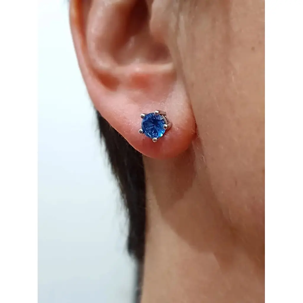 Серебряные серьги Агни Гвоздик с кварцем. 2095/9Р-QLB - фото 2