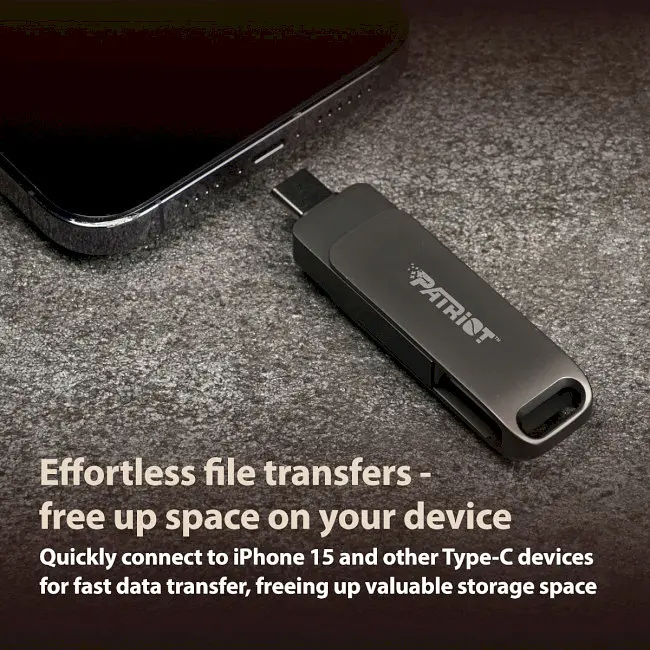Флешка двойная - 2 выхода Patriot Rage R550 32 GB USB-A + USB-C 3.2 (PE32GR550DSAD) - фото 7