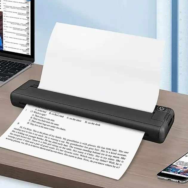 Портативний акумуляторний термопринтер M15 А4, бездротовий, Bluetooth/USB, чорний - фото 6