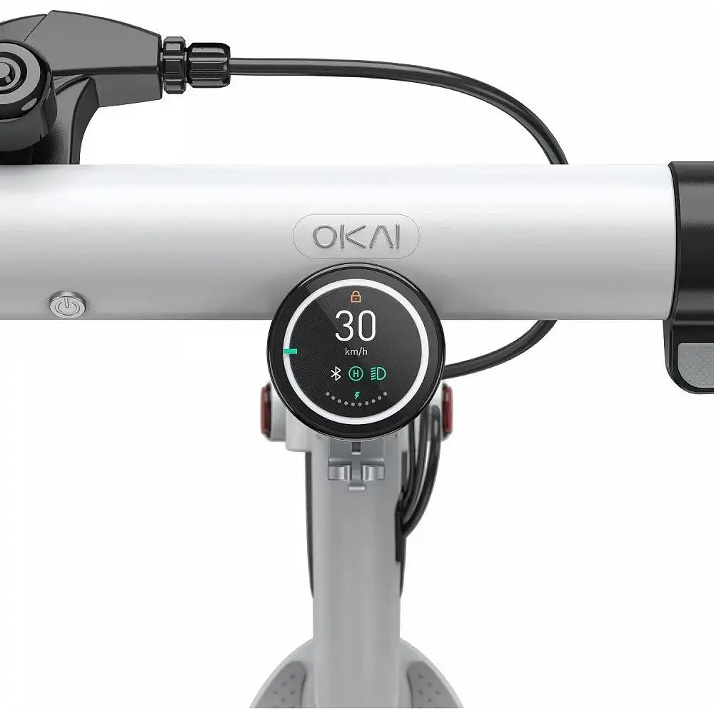 Електросамокат OKAI ES10-NEON Lite складаний 300/600W 7.8Ah швидкість 25 км/год пробіг до 30 км NFC App колеса 9" вага 15 кг White - фото 10